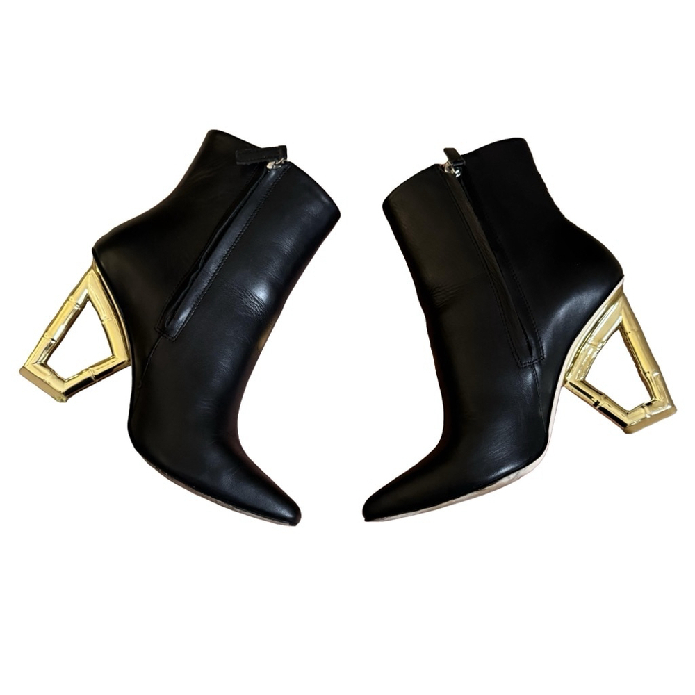 Cult‎ Gaia 37 EU/ 7 US Valeska Bamboo Ankle Boot Black Dustbag Box MSRP $600